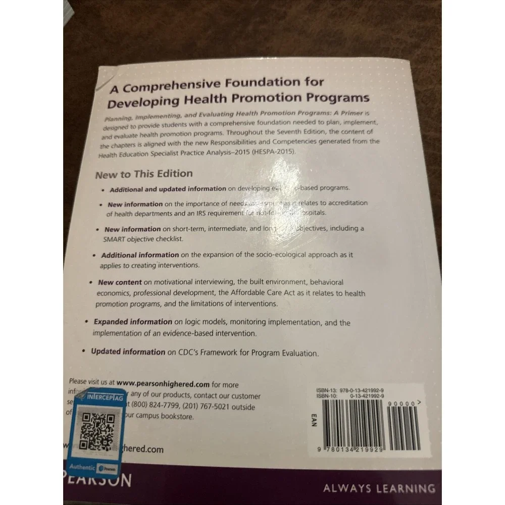 Planning, Implementing & Evaluating Health Promotion Programs : A Primer 7e